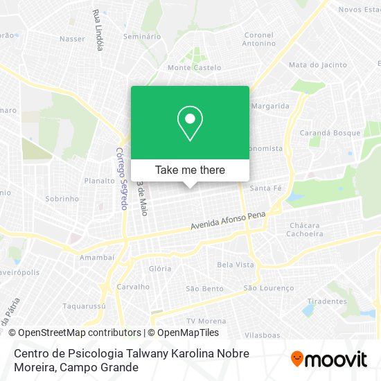 Mapa Centro de Psicologia Talwany Karolina Nobre Moreira