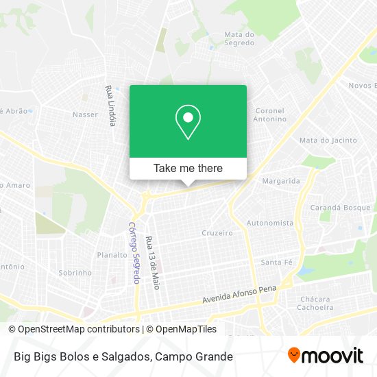 Mapa Big Bigs Bolos e Salgados