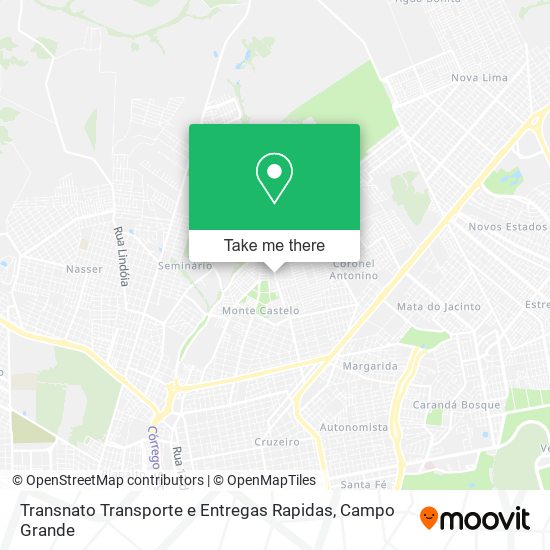 Mapa Transnato Transporte e Entregas Rapidas