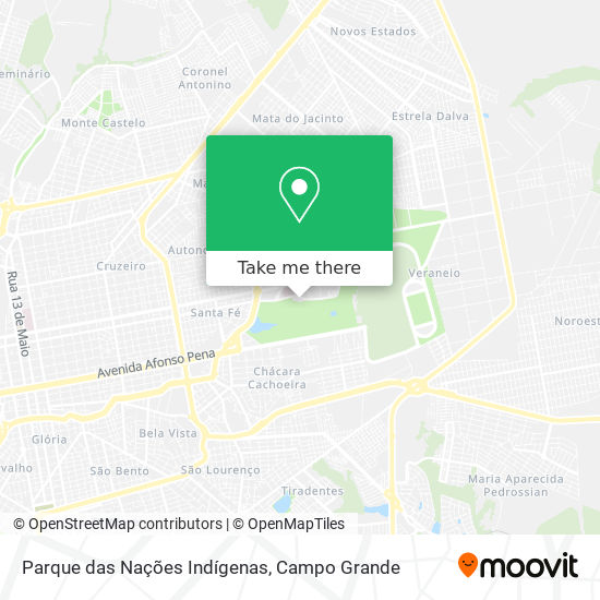 Mapa Parque das Nações Indígenas