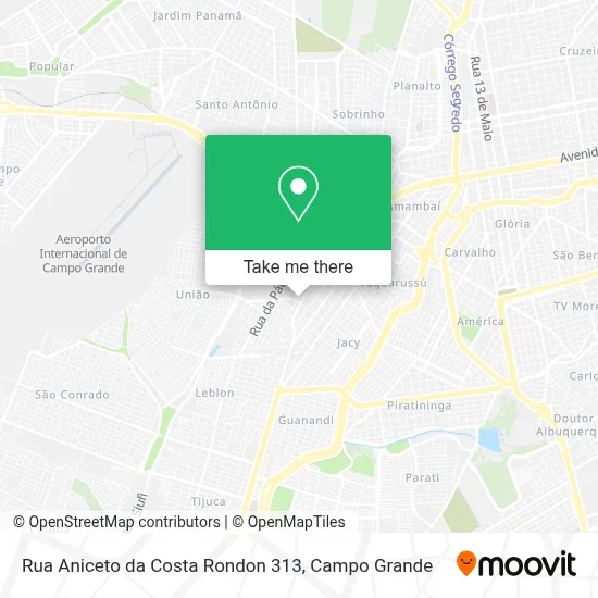 Rua Aniceto da Costa Rondon 313 map