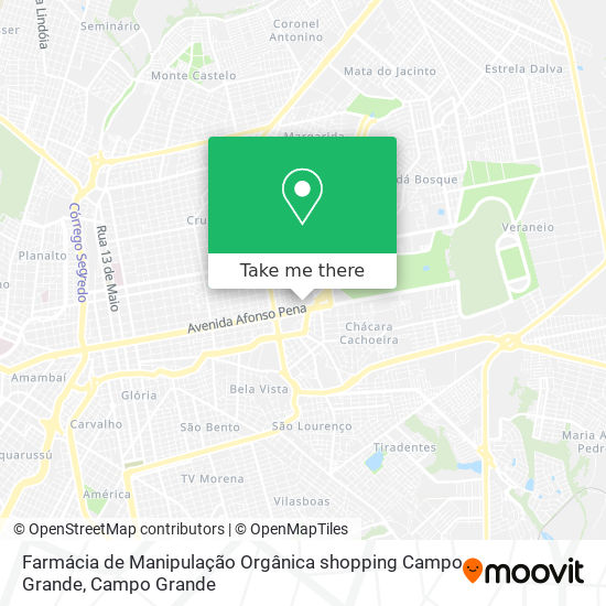 Mapa Farmácia de Manipulação Orgânica shopping Campo Grande