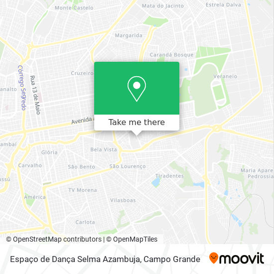 Mapa Espaço de Dança Selma Azambuja