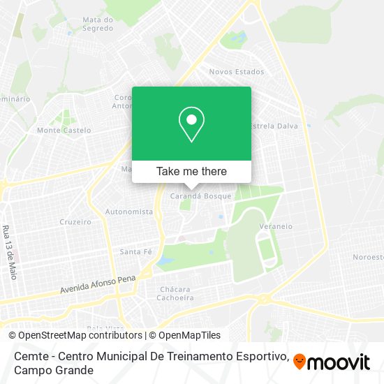 Mapa Cemte - Centro Municipal De Treinamento Esportivo