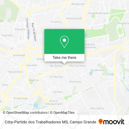 Cdrp-Partido dos Trabalhadores MS map