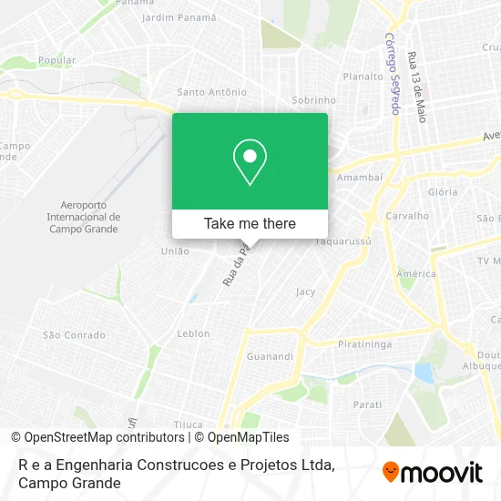R e a Engenharia Construcoes e Projetos Ltda map