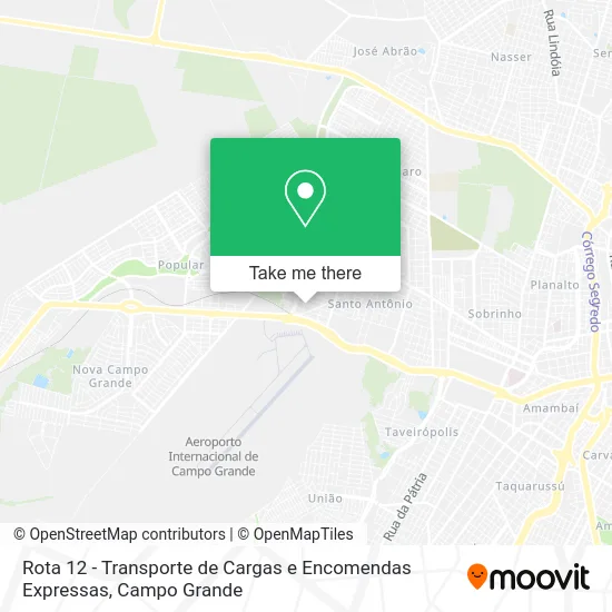 Rota 12 - Transporte de Cargas e Encomendas Expressas map