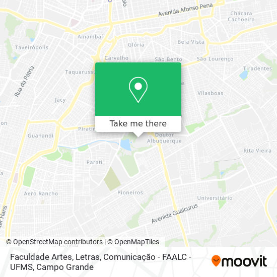 Mapa Faculdade Artes, Letras, Comunicação - FAALC - UFMS