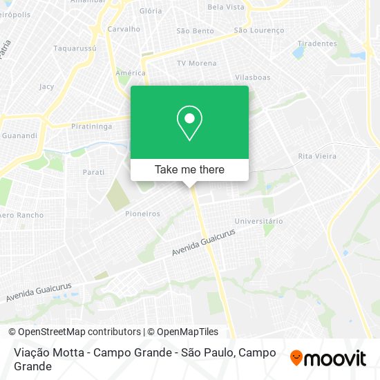 Mapa Viação Motta - Campo Grande - São Paulo