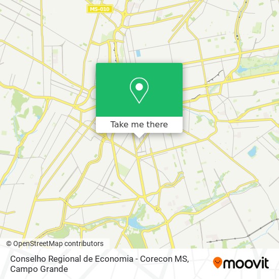 Mapa Conselho Regional de Economia - Corecon MS