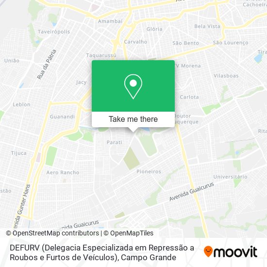 DEFURV (Delegacia Especializada em Repressão a Roubos e Furtos de Veículos) map