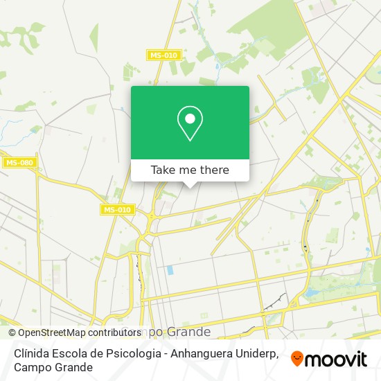 Mapa Clínida Escola  de Psicologia - Anhanguera Uniderp