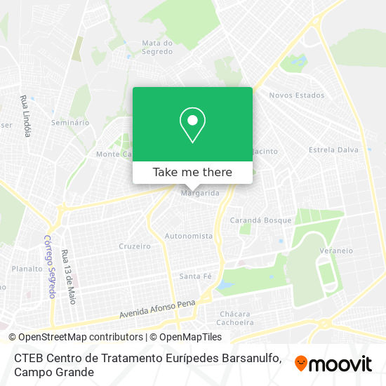 Mapa CTEB Centro de Tratamento Eurípedes Barsanulfo