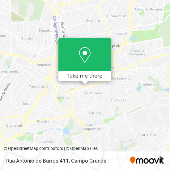 Mapa Rua Antônio de Barros 411