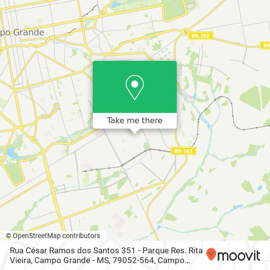 Mapa Rua César Ramos dos Santos 351 - Parque Res. Rita Vieira, Campo Grande - MS, 79052-564