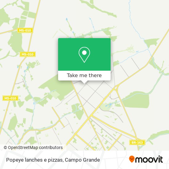 Mapa Popeye lanches e pizzas