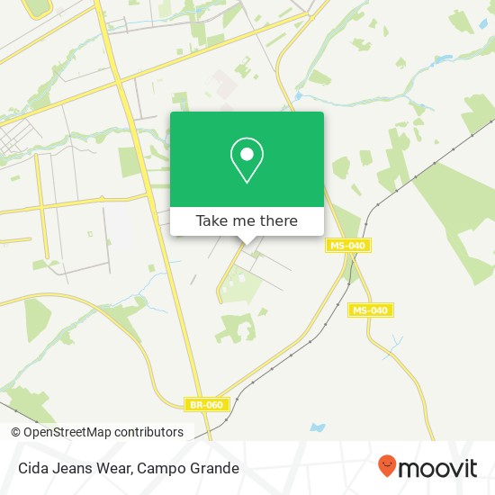 Mapa Cida Jeans Wear, Rua Guiné, 111 Moreninha Campo Grande-MS 79065-251