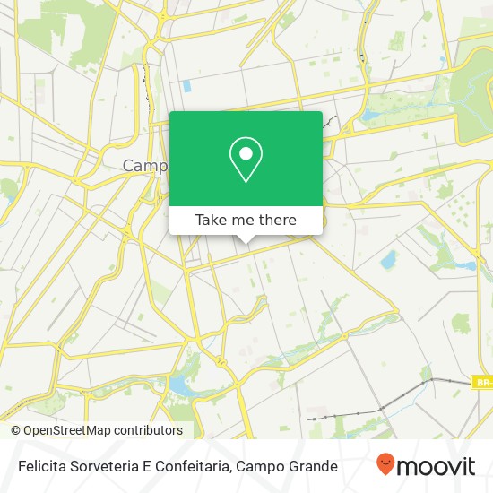 Mapa Felicita Sorveteria E Confeitaria, Avenida Primeiro de Maio, 734 São Bento Campo Grande-MS 79004-620