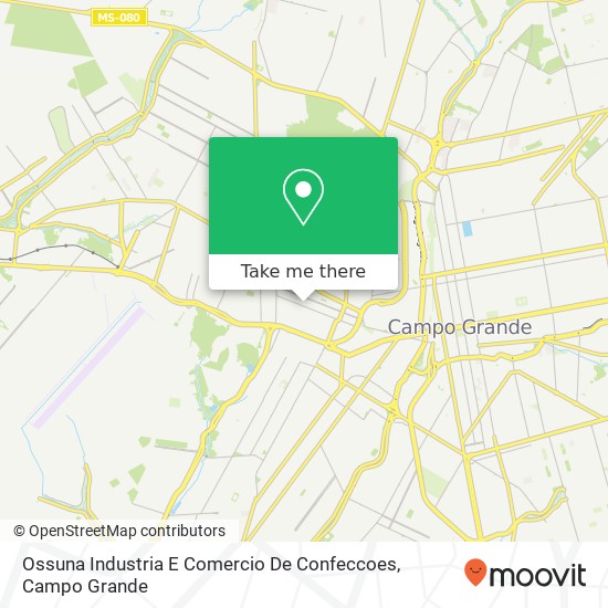 Mapa Ossuna Industria E Comercio De Confeccoes, Rua Silveira Martins, 920 Sobrinho Campo Grande-MS 79100-450