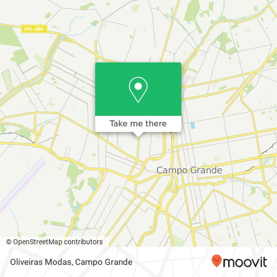 Mapa Oliveiras Modas, Avenida Tamandaré, 755 Sobrinho Campo Grande-MS 79009-790