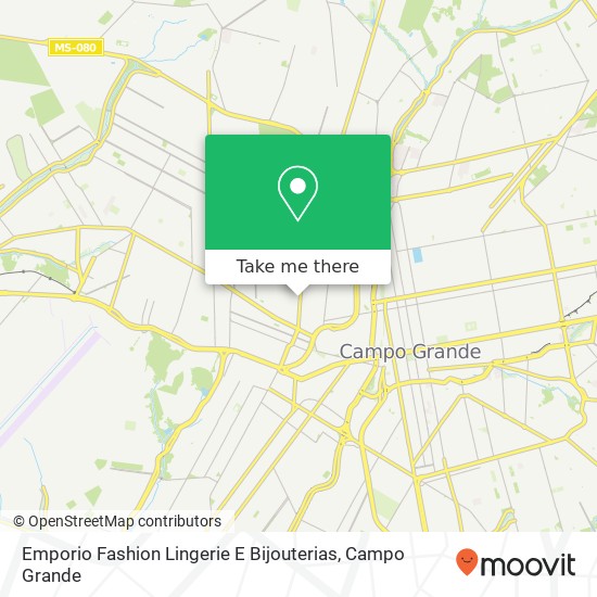 Mapa Emporio Fashion Lingerie E Bijouterias, Avenida Tamandaré, 485 Sobrinho Campo Grande-MS 79009-790