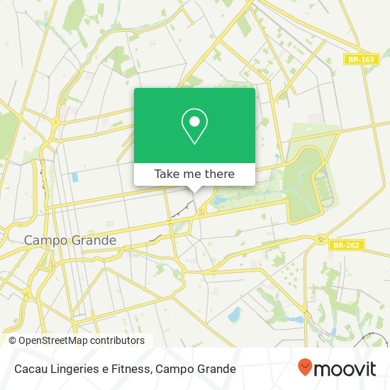 Mapa Cacau Lingeries e Fitness, Rua Doutor Sylvio Müller Santa Fé Campo Grande-MS