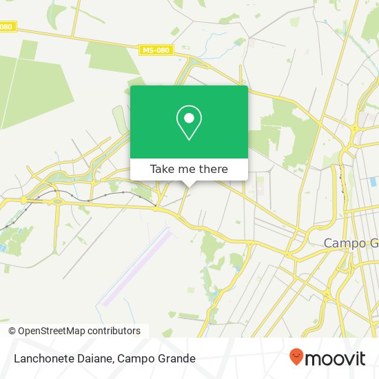 Mapa Lanchonete Daiane, Rua Jaguaribe, 786 Santo Antonio Campo Grande-MS 79102-040