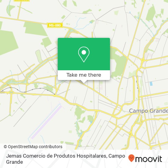 Mapa Jemas Comercio de Produtos Hospitalares, Avenida Júlio de Castilho, 2544 Santo Amaro Campo Grande-MS