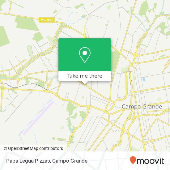 Mapa Papa Legua Pizzas, Avenida Júlio de Castilho Santo Amaro Campo Grande-MS 79009-095