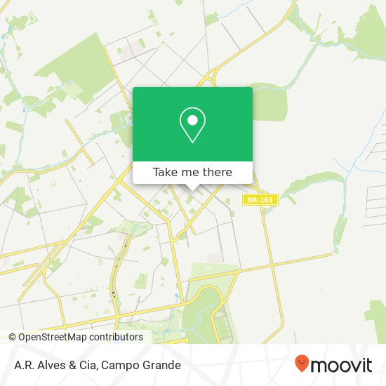 Mapa A.R. Alves & Cia, Rua Jandaira, 77 Novos Estados Campo Grande-MS
