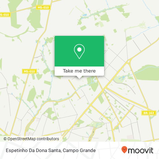 Mapa Espetinho Da Dona Santa, Rua Otaviano Félix, 99 Mata do Segredo Campo Grande-MS