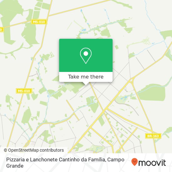 Pizzaria e Lanchonete Cantinho da Família, Avenida João de Paula Ribeiro, 163 Mata do Segredo Campo Grande-MS map