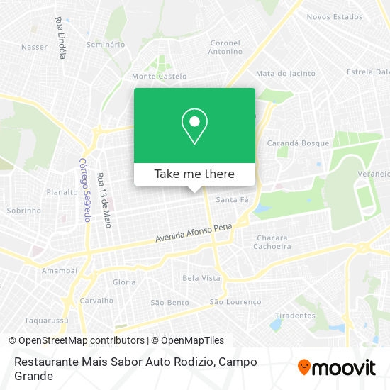 Mapa Restaurante Mais Sabor Auto Rodizio