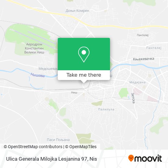 Ulica Generala Milojka Lesjanina 97 map