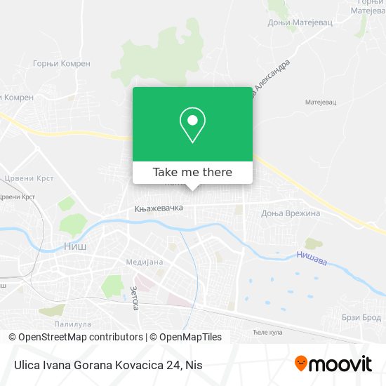 Ulica Ivana Gorana Kovacica 24 map