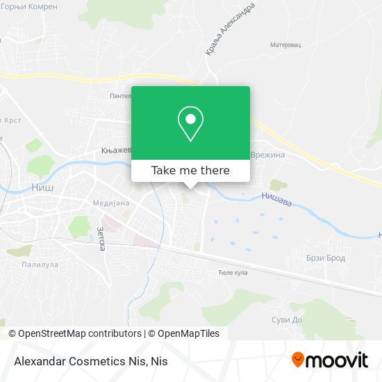 Alexandar Cosmetics Nis map