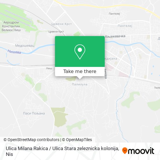 Ulica Milana Rakica / Ulica Stara zeleznicka kolonija map