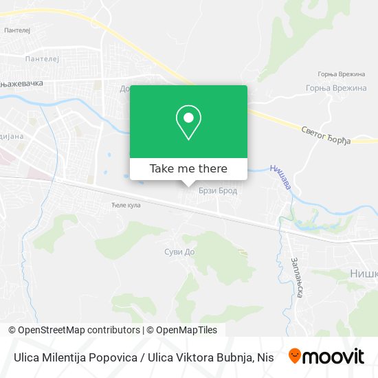 Ulica Milentija Popovica / Ulica Viktora Bubnja map