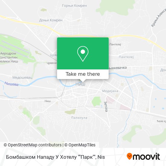 Бомбашком Нападу У Хотелу ""Парк"" map