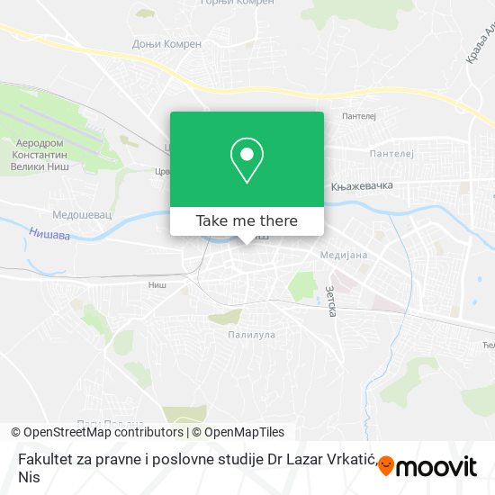 Fakultet za pravne i poslovne studije Dr Lazar Vrkatić map