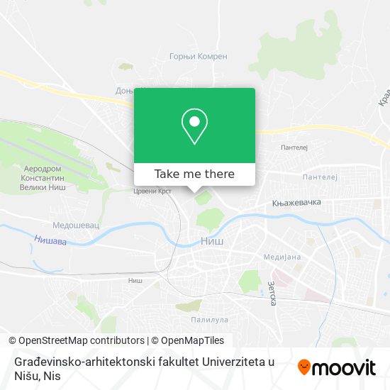 Građevinsko-arhitektonski fakultet Univerziteta u Nišu map