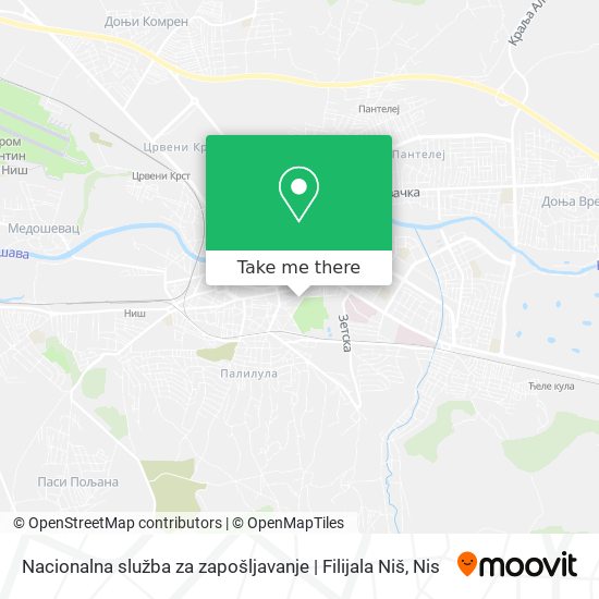 Nacionalna služba za zapošljavanje | Filijala Niš map