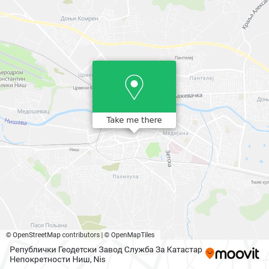 Републички Геодетски Завод Служба За Катастар Непокретности Ниш map