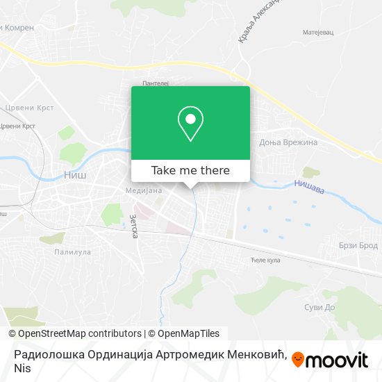Радиолошка Ординација Артромедик Менковић map