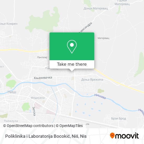 Poliklinika i Laboratorija Bocokić, Niš map