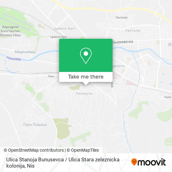 Ulica Stanoja Bunusevca / Ulica Stara zeleznicka kolonija map