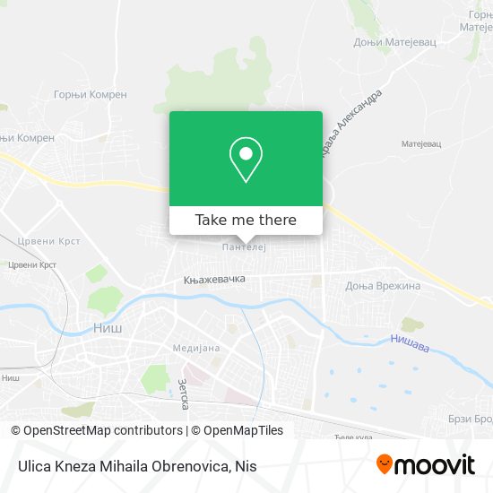 Ulica Kneza Mihaila Obrenovica map