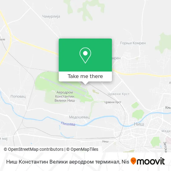 Ниш Константин Велики аеродром терминал map
