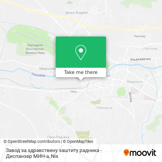 Завод за здравствену заштиту радника - Диспанзер МИН-а map