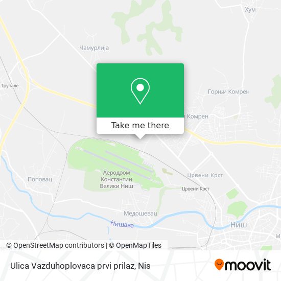 Ulica Vazduhoplovaca prvi prilaz map